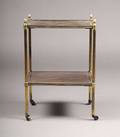 A Louis XVI Style Inlaid and Brass Mounted Cart
