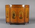 A Neoclassical Style Demilune Satinwood Sideboard