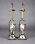 A Matching Pair of Porcelain Figural Table Lamps