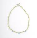 A Sterling Silver Peridot and Blue Topaz Necklace