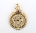 A 1976 Commemorative Belize Coin Diamond and Ruby Pendant