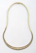 A 14 Karat TriColor Woven Necklace