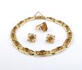 A Suite of 14 Karat Yellow Gold and Citrine Jewelry Kalo
