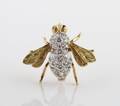 An 18 Karat Yellow Gold Ruby and Diamond Bee Pin