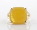 A 14 Karat Yellow Gold and Fire Opal Ring