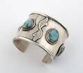 A Sterling Silver and Turquoise Cuff Bracelet