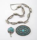 A Group of Sterling Silver and Turquoise Jewelry