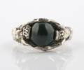 A Sterling Silver and Bloodstone Ring