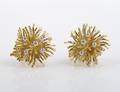 A Pair of 18 Karat Yellow Gold and Diamond Earrings Tiffany  Co