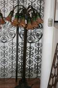 A Tiffany Style Twelve Light Lily Floor Lamp