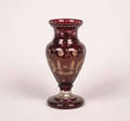 A Bohemian Ruby Cut to Clear Glass Vase