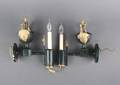 A Pair of Empire Syle Painted and Parcel Gilt Tole Sconces