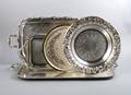 A Collection of Five Silverplate Trays