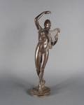A Bronze Statue of a Lady Playing the Harp