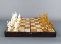 A Chinese Carved Ivory Chess Set
