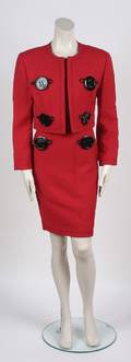 Moschino Couture Red Skirt Suit