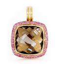 An 18 Karat Yellow Gold Smoky Quartz and Pink Sapphire Pendant David Yurman