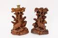 Pair of Black Forest Figural Candlesticks