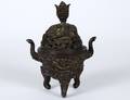 45 PATINATED BRONZE INCENSE BURNER AND COVER