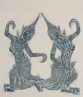 A Group of Four Thai Temple Rubbings