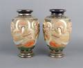 A Pair of Japanese Moriage Vases