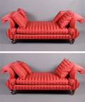 A Pair of Upholstered Silk Daybeds Baker