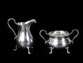 10 STERLING SILVER CREAMER AND SUGAR BOWL