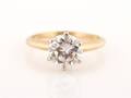 A 14 Karat Yellow Gold and Diamond Ring