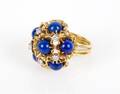 An 18 Karat Yellow Gold Lapis Lazuli and Diamond Ring