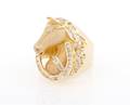 A 14 Karat Yellow Gold and Diamond Ring