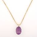 A 14 Karat Yellow Gold and Amethyst Pendant