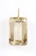 A 14 Karat Yellow Gold and Citrine Pendant