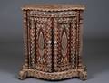 52 IVORY INLAID MAHOGANY SIDE CABINET