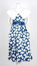 A Victor Costa Blue and White Polka Dot Dress