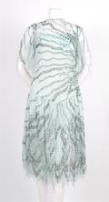 A Zandra Rhodes Sea Foam Green Print Silk Chiffon Cocktail Dress