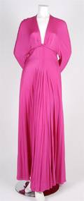 A Pink Jersey Evening Gown