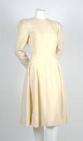 A Pauline Trigere Cream Wool Dress