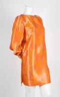 A Galanos Orange Floral Silk Mini Dress