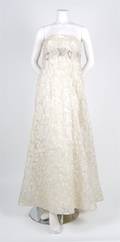 A Cream Lace Evening Gown