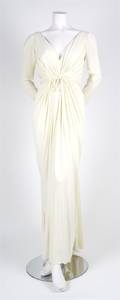 A Cream Jersey Evening Gown