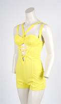 A Versace Yellow Bondage Bathing Suit