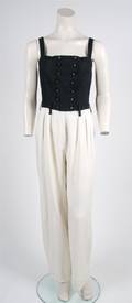 A Chanel Black and White Cotton Jumpsuit