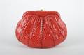 A Judith Leiber Red Snakeskin Clutch
