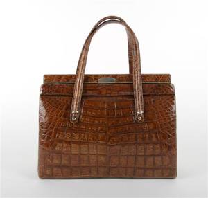 A Brown Crocodile Handbag
