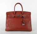 An Hermes Brique Leather Birkin