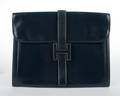 A Hermes Navy Leather Envelope Clutch