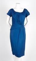 A Ceil Chapman Blue Silk Cocktail Dress