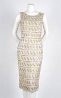 A Ceil Chapman Cream Sequined Sheath