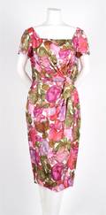 A Ceil Chapman Silk Floral Dress