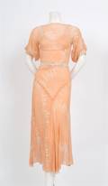 A Peach Silk Chiffon Dress